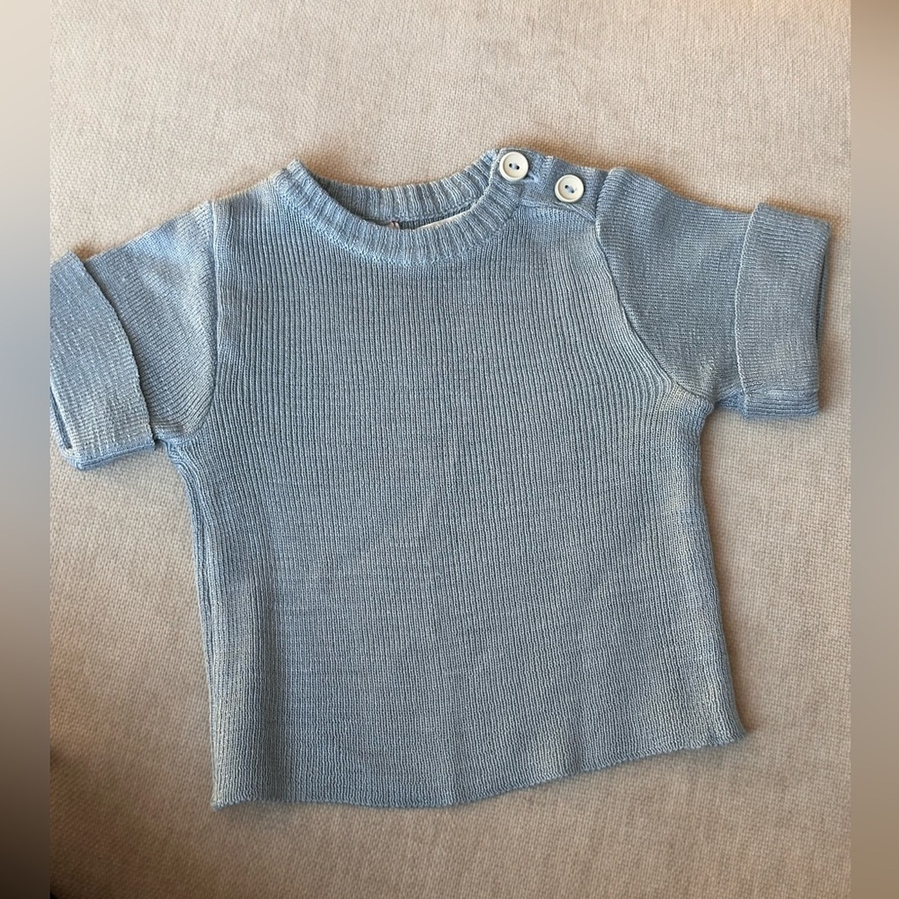 Marese short sleeved blue sweater. 6-12m